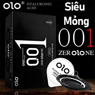   CHÍNH HÃNG  Bao Cao Su Siêu Mỏng OLO 001 Hộp 10 Chiếc Đen Feeling Ultrathin Kéo Dài Thời Gian 
