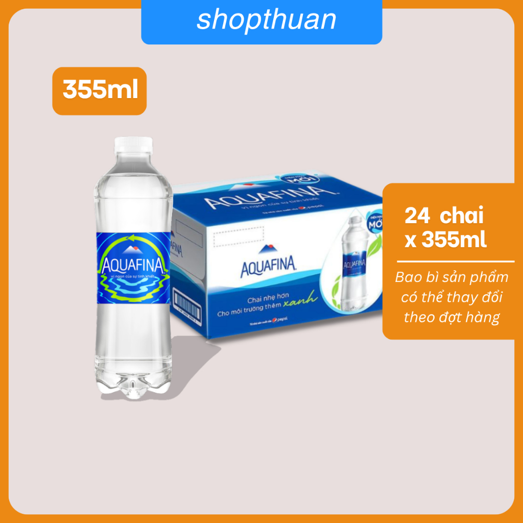 Nước uống đóng chai Aquafina 355ml ( thùng 24 chai)