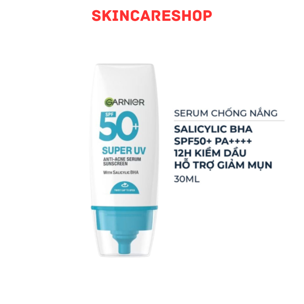 Kem Chống Nắng Garnier Super UV Anti - Acne Serum Sunscreen SPF 50+PA++++ 30ml
