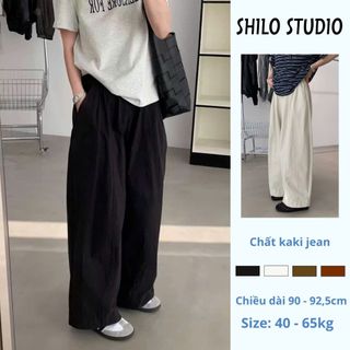  Quần Baggy Suông Jean Kaki Mềm Mại Co Giãn Nhẹ 4 Màu Đủ Size S - L Mã 03 SHILO STUDIO 