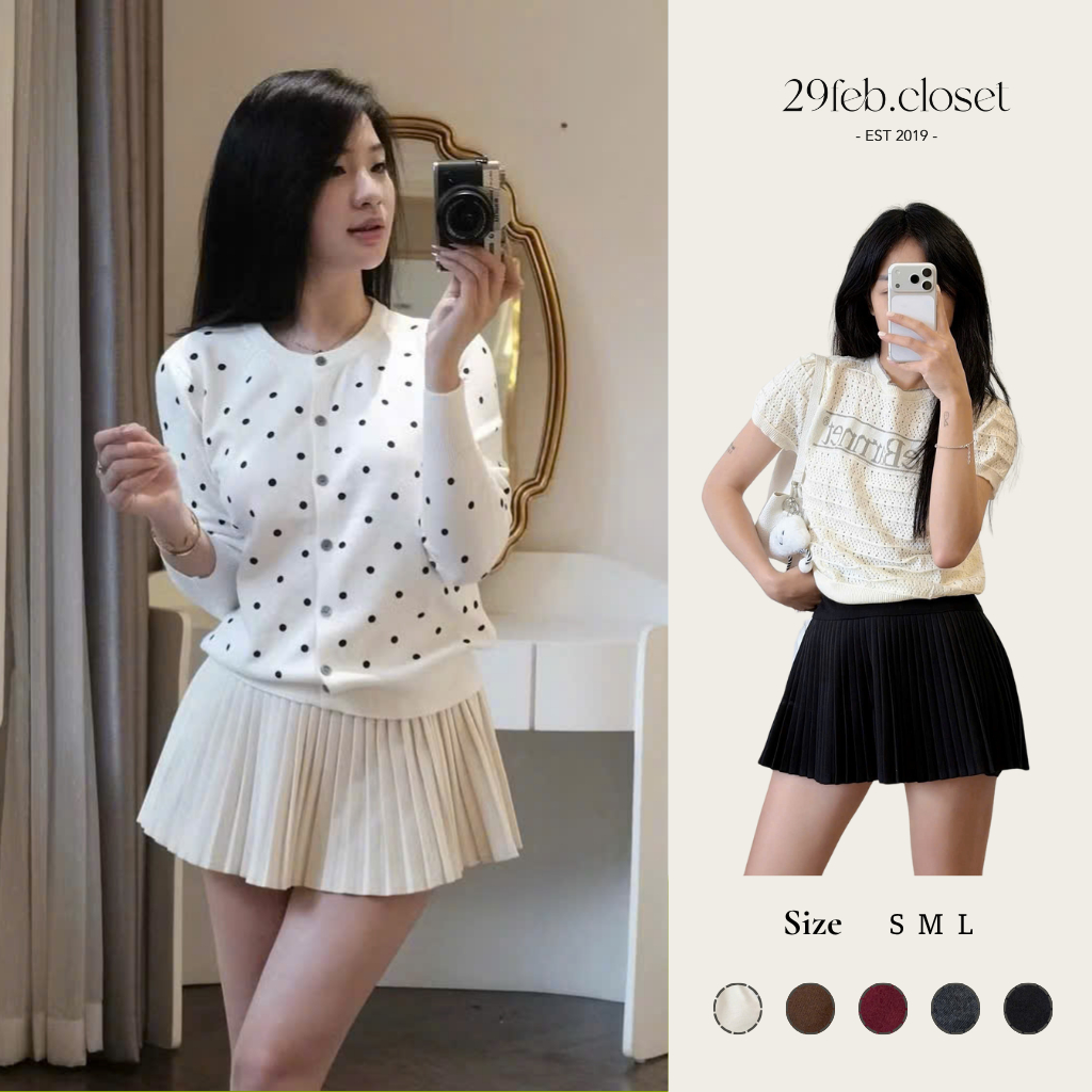 Chân váy dạ xếp ly có lớp lót bên trong - 29feb.closet - CV73