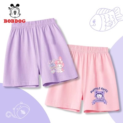 Quần đùi bé gái BOBDOG chất liệu cotton in hình thỏ melody dễ thương cho bé size 10-34kg mặc hè