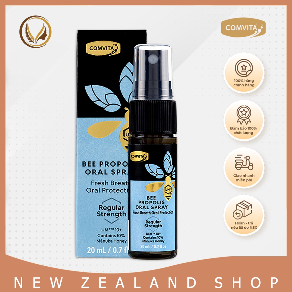 Xịt họng keo ong Comvita Bee Propolis Oral Spray Regular Strength 20ml
