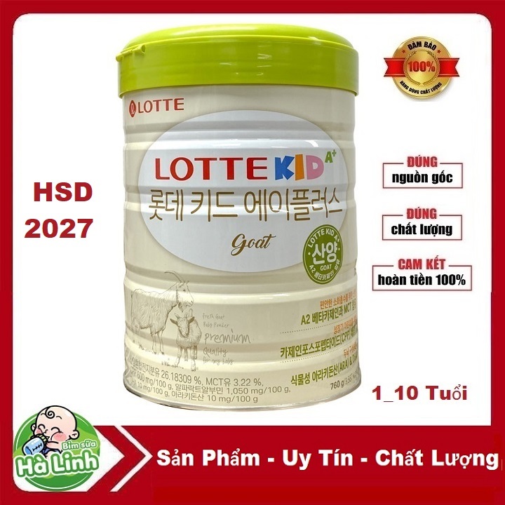 [Date 07/2027] Sữa Lotte Kid Goat Dê 760g thay thế Sữa Dê Kid power 750g.