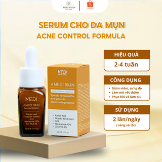 Serum Cho Da Mụn AMEDI SKIN Acne Control Formula - Ngừa Mụn, Làm Mờ Thâm, Phục Hồi Da (Lọ 10ml)
