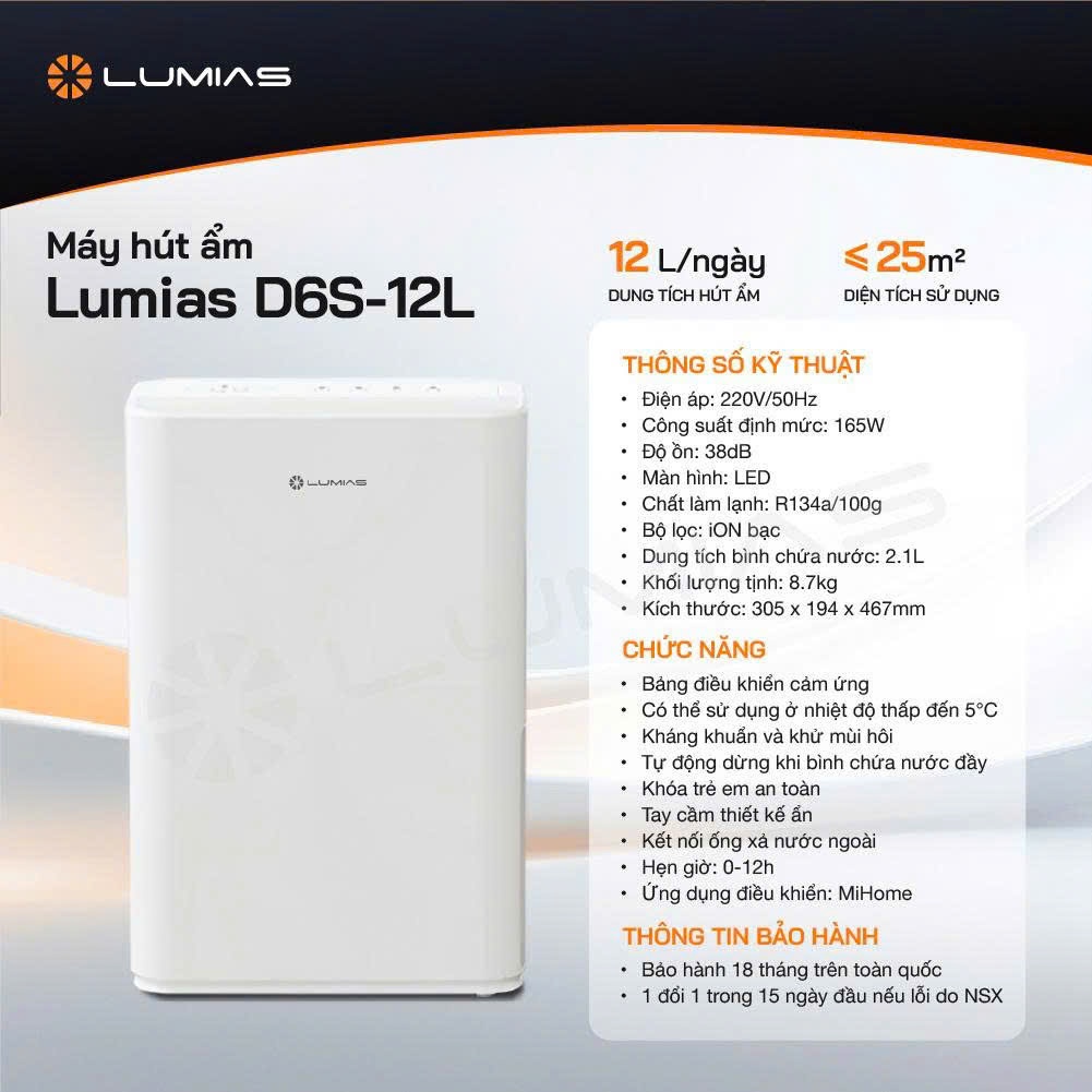 Máy hút ẩm thông minh New Widetech NWT Lumias D6S-12L/20L/30L/60L, điều khiển qua App Mihome Q.Tế, BH chính hãng 18 thán | BigBuy360 - bigbuy360.vn