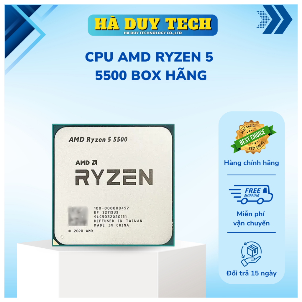 CPU AMD RYZEN 5 5500 BOX HÃNG - Chính Hãng - BH 36T - Hà Duy Tech