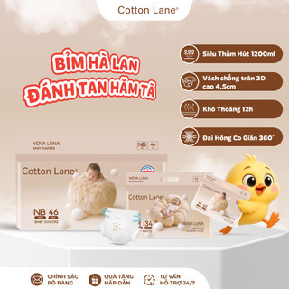 [CÓ QUÀ] Tã/Bỉm Cotton Lane Luna Nova Over Night Hà Lan Siêu Mỏng Siêu Thấm Hút, Mềm Mại Đủ Size.................