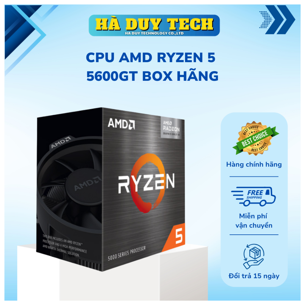CPU AMD RYZEN 5 5600GT BOX HÃNG - Chính Hãng - BH 36T - Hà Duy Tech