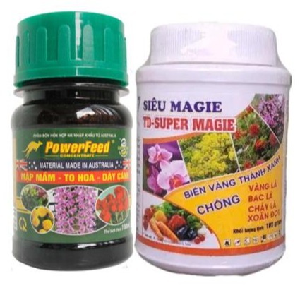 COMBO KÉO NGỌN PHONG LAN: Phân bón đạm cá hữu cơ Powerfeed 100ml và phân Siêu magie TD super magie 1