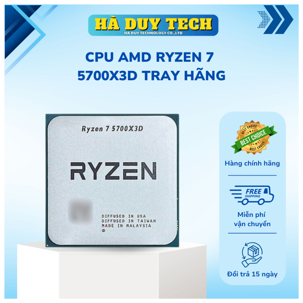 CPU AMD RYZEN 7 5700X3D TRAY HÃNG - Chính Hãng - BH 36T - Hà Duy Tech
