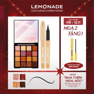  Combo Lemonade Bảng phấn mắt Aesthetic Eyeshadow Palette và Bút kẻ mắt Micro Eyeliner SuperTiger  20.8g & 1g  