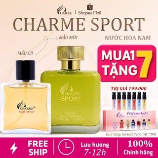   Mua1 Tặng7  Nước Hoa Nam Charme Sport 100ml Chính Hãng – Khỏe Khoắn Nam Tính Thơm Lâu 