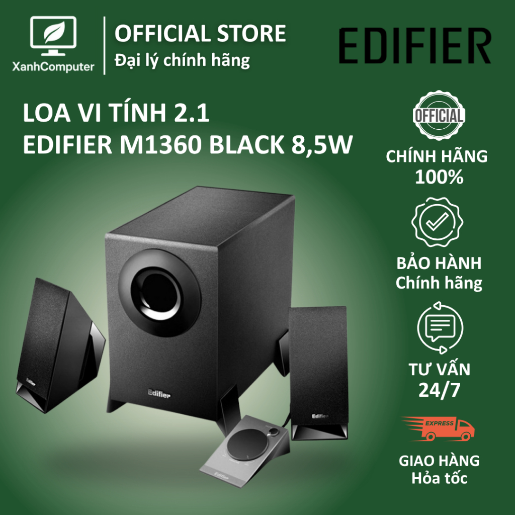 Loa vi tính 2.1 Edifier M1360 Black 8,5W - Hàng chính hãng