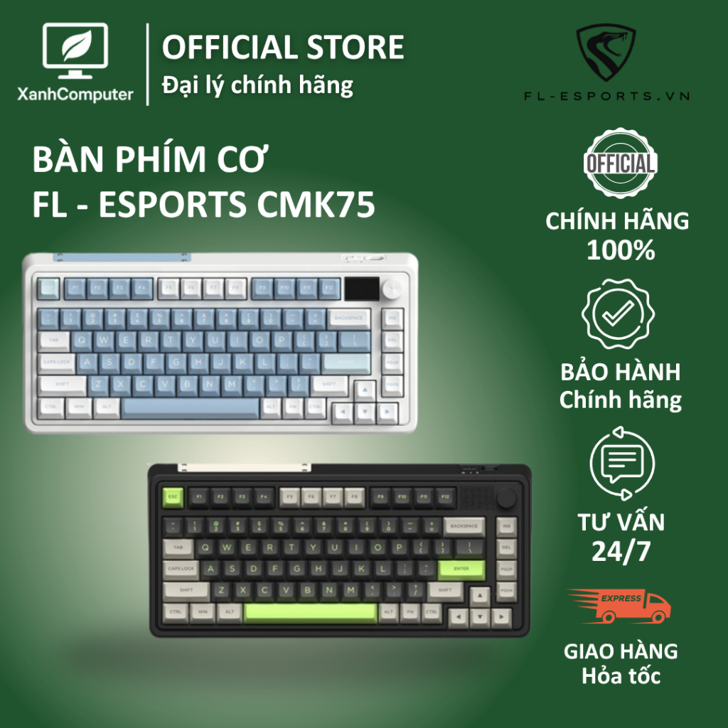 Bàn phím cơ FL - Esports CMK75  ( 3 MODE, Hotswap, Led RGB ) - Hàng Chính Hãng