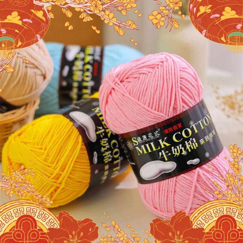 Len Milk Cotton Cuộn To 125gr - Len milk loại 1 (Mã 51 - 81)