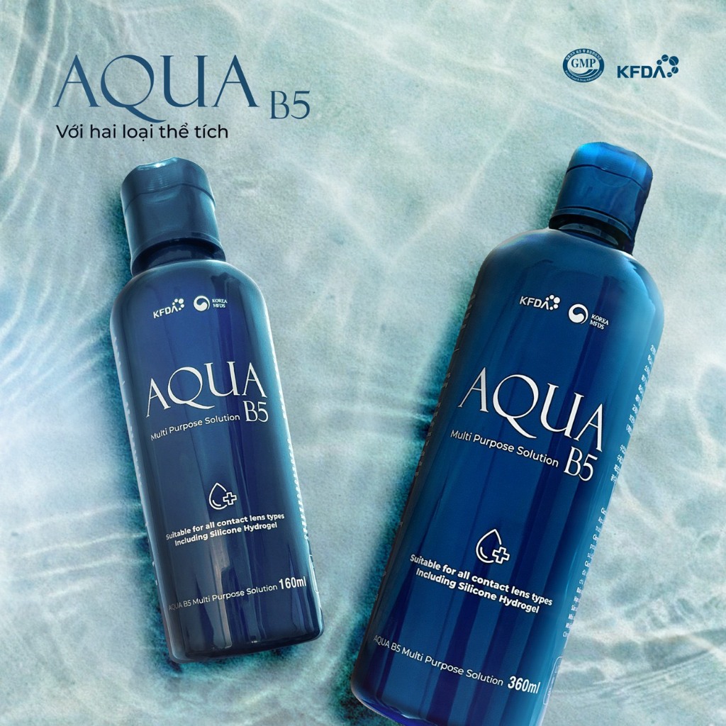 360ml dung dịch nước ngâm lens AQUA B5, dung dịch vệ sinh kính áp tròng AQUA B5 360ml