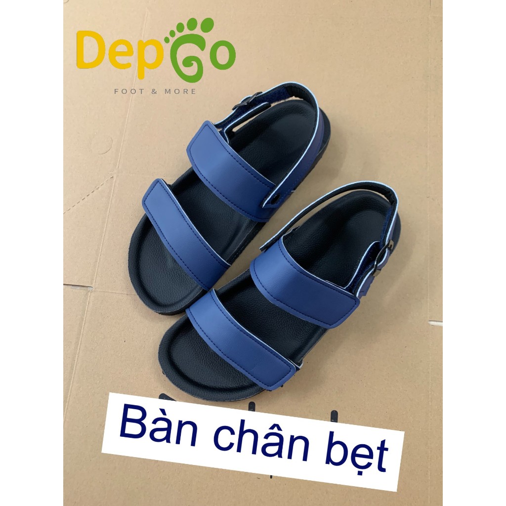 Giày Bàn Chân Bẹt 2 Quai Ngang - Navy Tươi