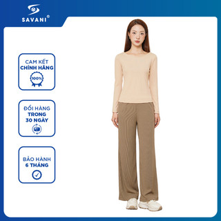  Quần Nỉ Nữ SAVANI Dáng Xuông Rộng Cạp Chun Chất Vải Mềm Mịn Chống Bai Xù WQNQ001W5 