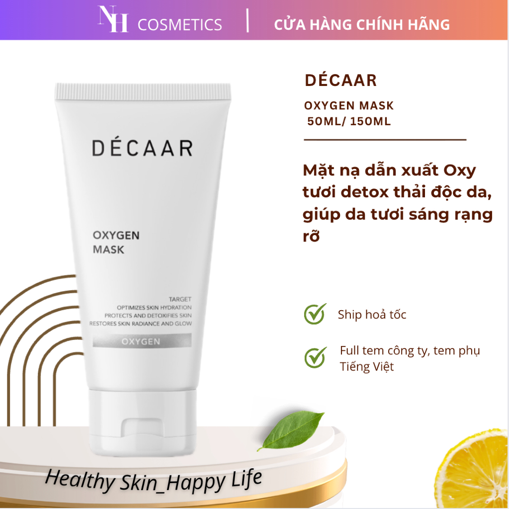 [TEM CTY] Mặt Nạ Oxy Tươi  Décaar Oxygen Mask Detox Thải Độc, Cấp Ẩm Và Làm Sáng Da