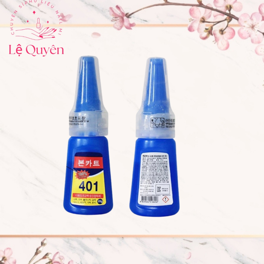 Keo Dán Móng Giả 401 chính hãng, keo dán móng 401 loại 100% siêu chắc nail 20g [ Lệ Quyên ]