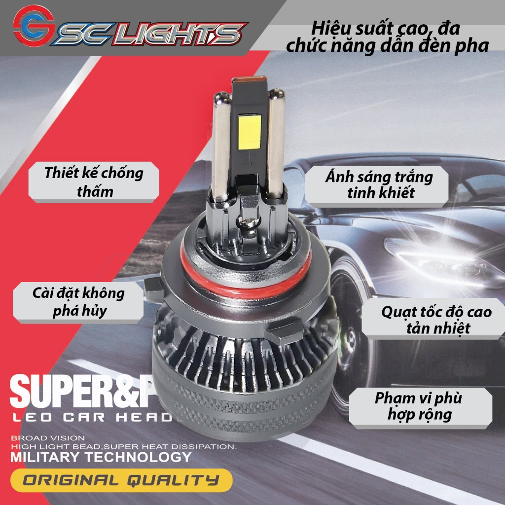 SCLIGHTS Đèn LED Headlight N6 60W  2024 - Siêu Sáng Chống Chói Mắt