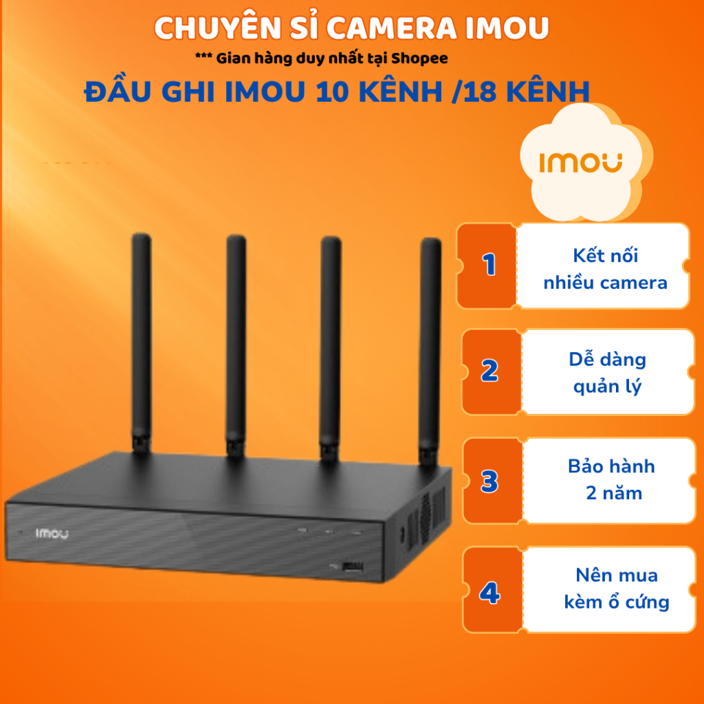 ĐẦU GHI HÌNH WIFI IMOU N110W / N118W – KẾT NỐI NHANH, LƯU TRỮ LỚN, HÌNH ẢNH SẮC NÉT 4K, BẢO HÀNH 2 N