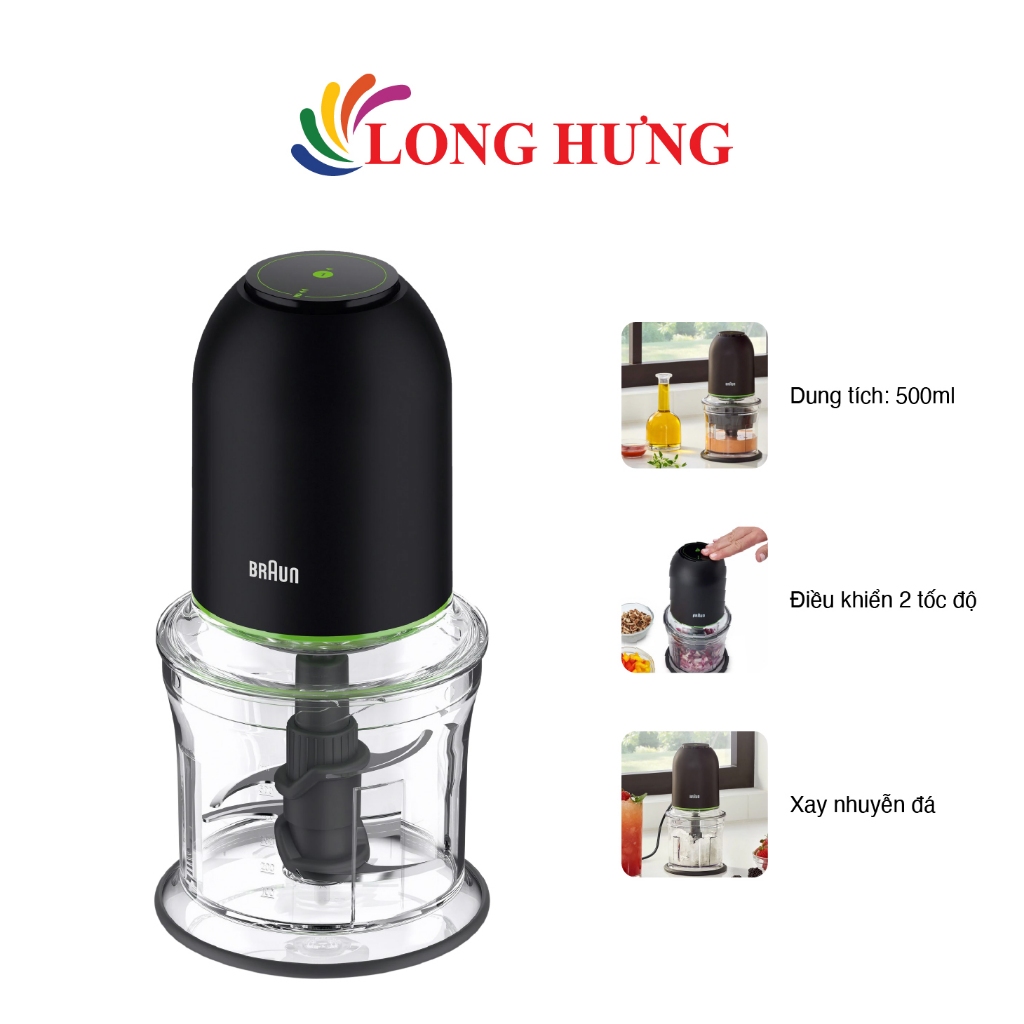 Máy xay thực phẩm đa năng Braun CH3011BK - Dung lượng 0.5L, màu Đen