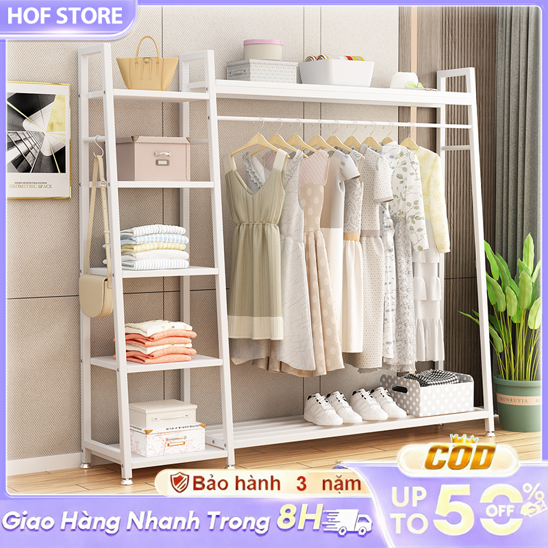 HOF Giá treo quần áo kệ mũ đa năng khung thép kệ để đồ phòng ngủ phòng khách phong cách hiện đại