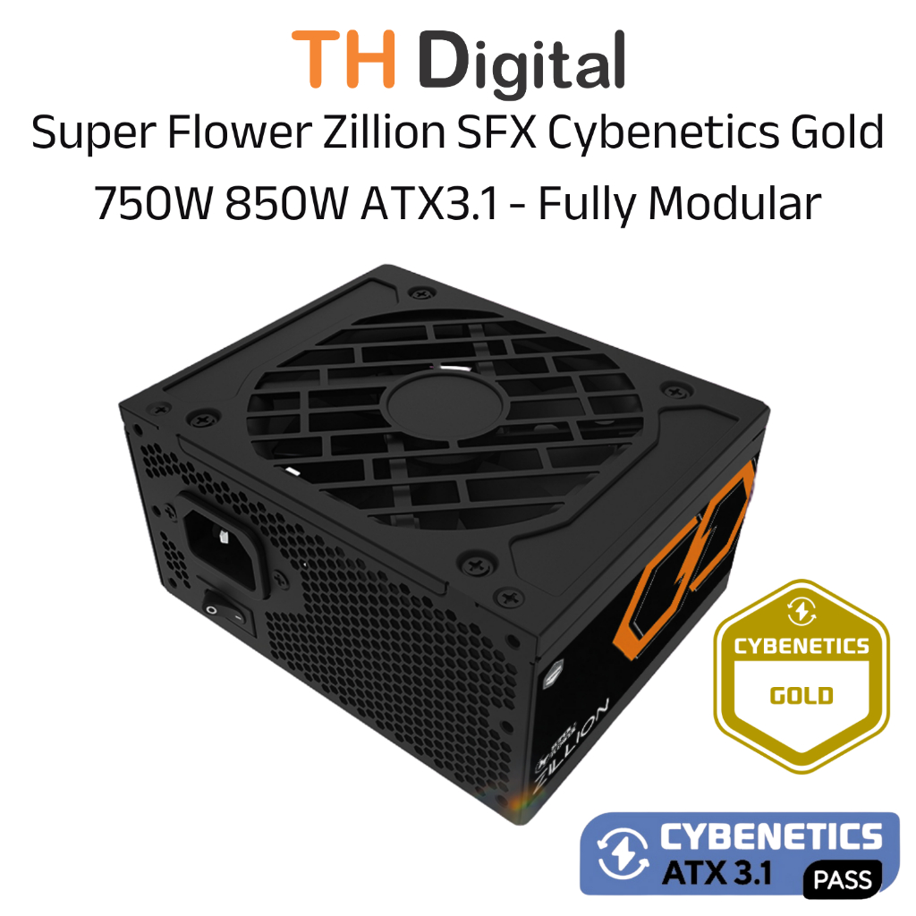 Nguồn máy tính Super Flower Zillion SFX Cybenetics Gold 750W 850W ATX3.1 Fully Modular Chính hãng