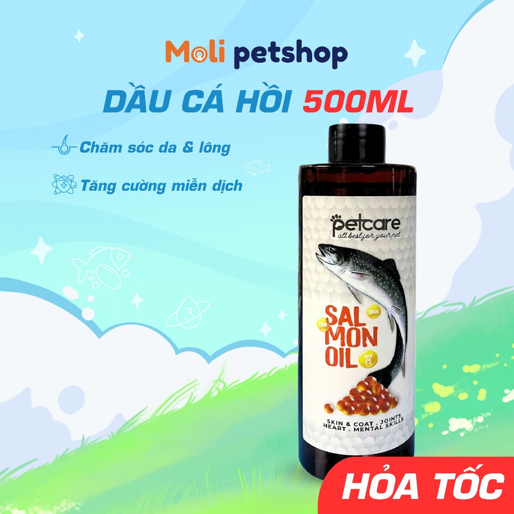 Dầu Cá Hồi Petcare Cho Chó Mèo phát triển toàn diện mượt lông ăn ngon miệng
