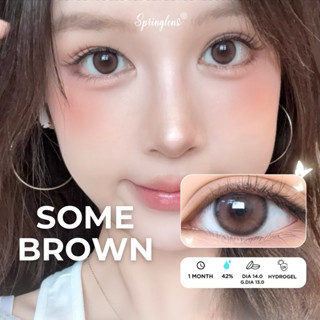   Lệch độ Lens mắt SWBR  Some  NÂU HỒNG ĐẤT viền phong cách Baby | Kính áp tròng Springlens 