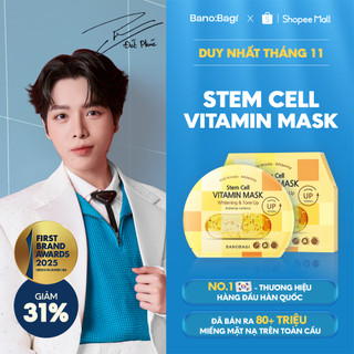  Mặt Nạ Bano:Bagi Stem Cell Vitamin Mask Whitening & Tone-up chức năng kép dưỡng trắng và nâng tone 30ml 