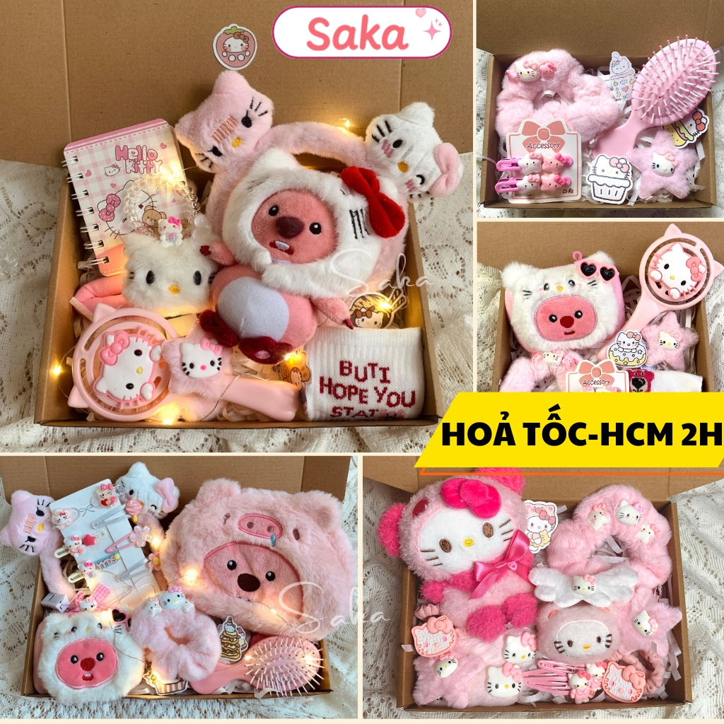 Set Quà Hello Kitty - Quà Tặng Sinh Nhật Bạn Gái/ Bạn Thân/ Tặng Kỷ Niệm Màu Hồng Dễ Thương - Saka H