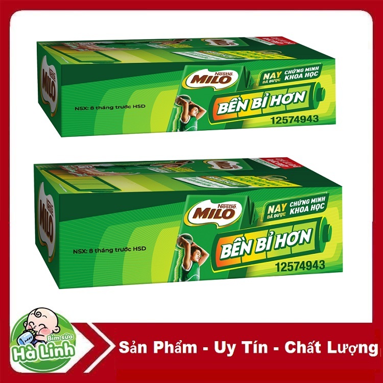 Thức uống lúa mạch Milo 180ml/115ml (thùng 48 hộp).Date mớí