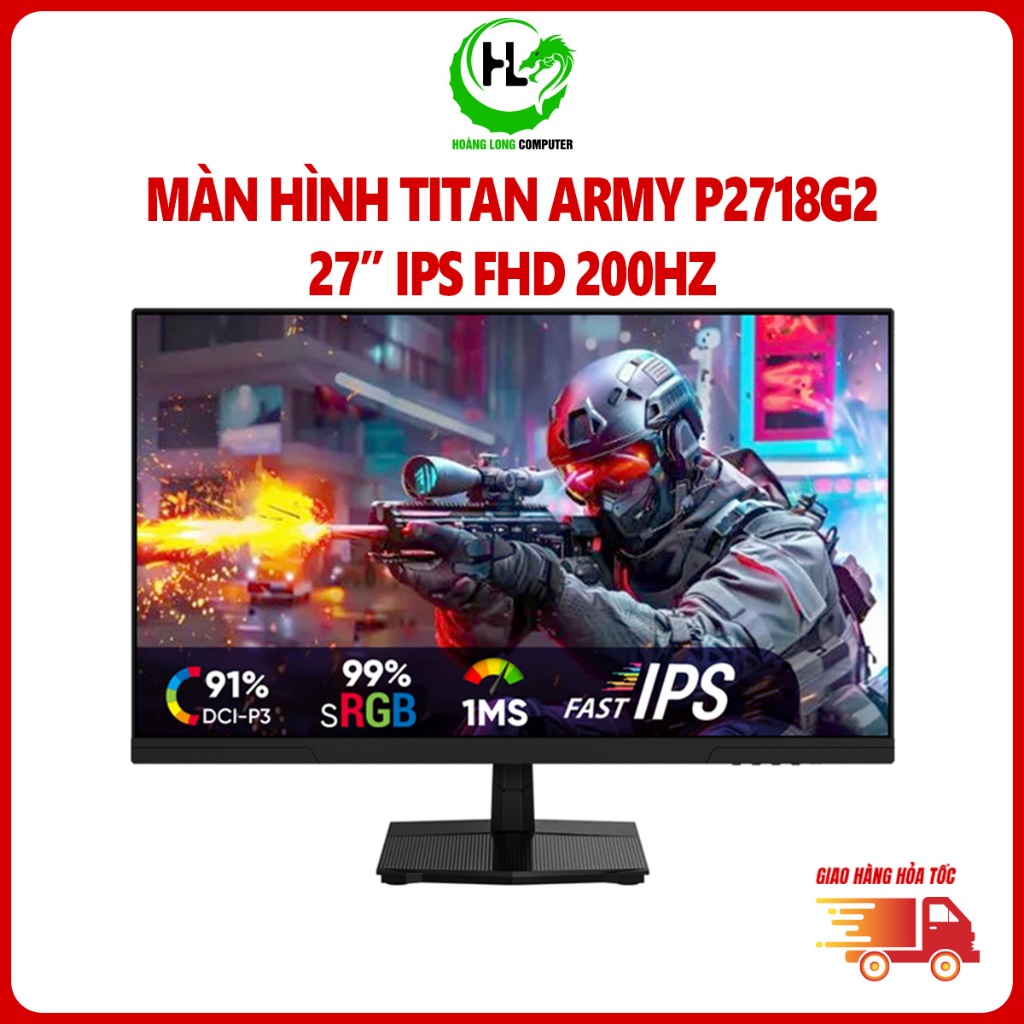 Màn Hình TITAN ARMY P2718G2 27 Inch 200Hz Full HD IPS 1ms Chuyên Game Bảo Hành 36 Tháng