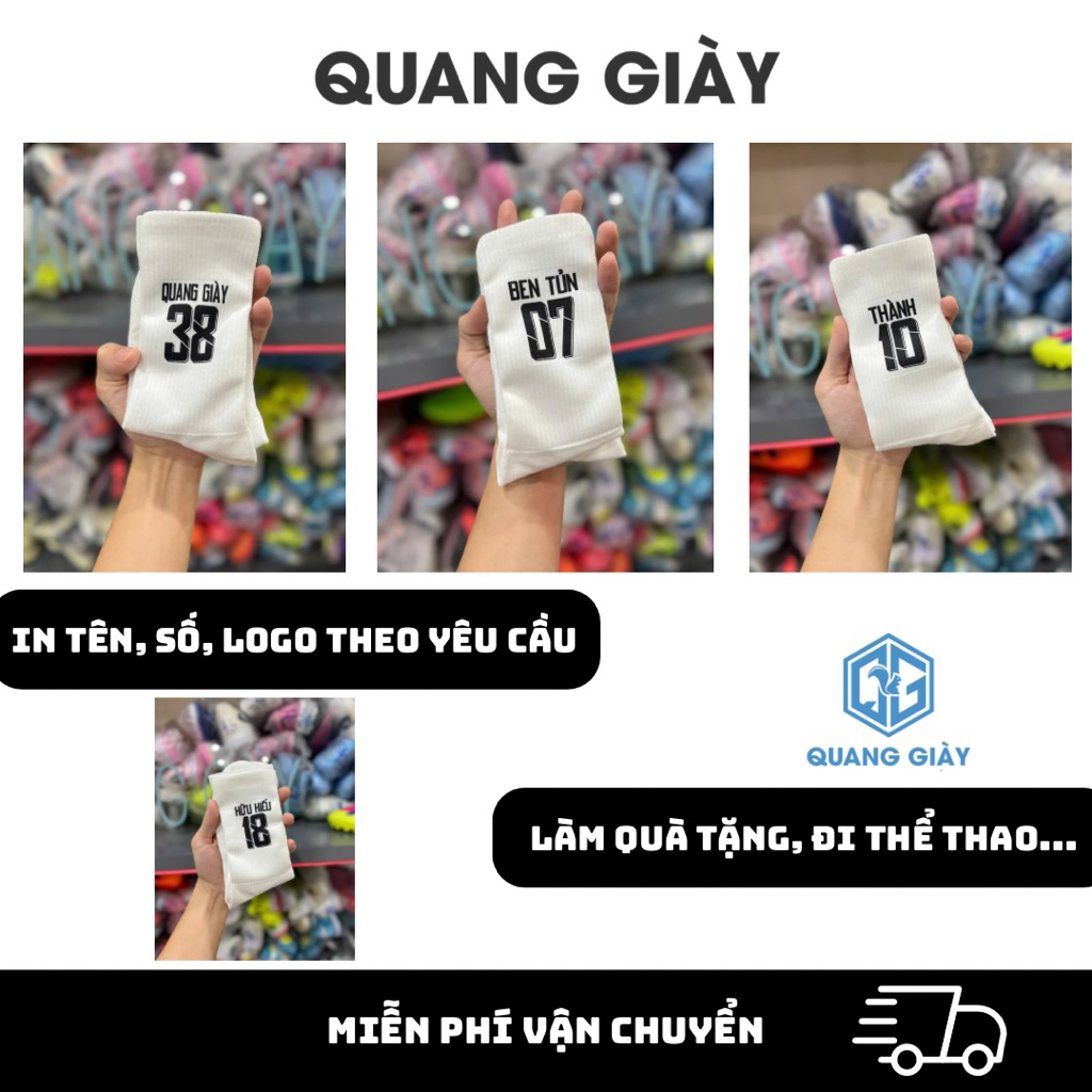 [Ae nhớ nhắn shop nội dung để in nhé ] Tất dệt kim in tên, số, logo theo yêu cầu, đi chơi, đi thể thao.