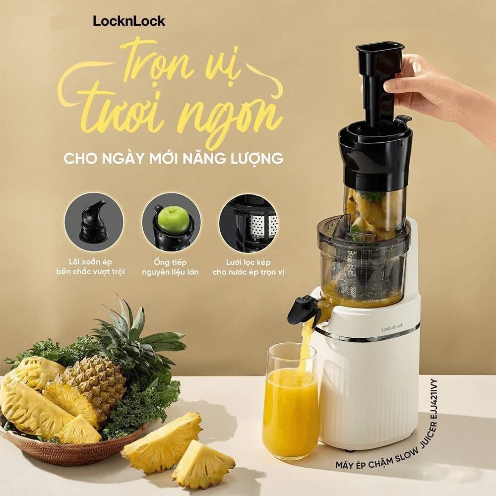 Máy Ép Chậm Máy Ép Trái Cây Locknlock EJJ421IVY