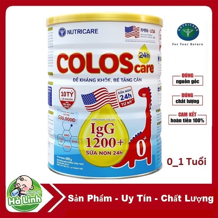 Sữa ColosCare 0+ 1200 igG 800g [Date 2028]