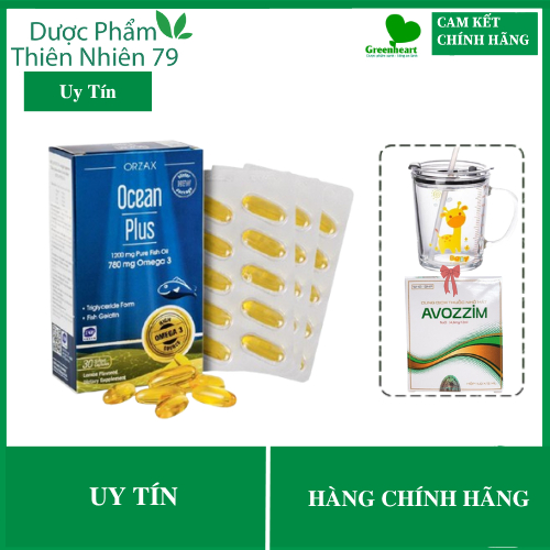 DẦU CÁ OCEAN PLUS ORZAX - Hỗ Trợ Bổ Mắt, Cải Thiện Trí Nhớ Ngừa Bệnh Tim Mạch 30 Viên