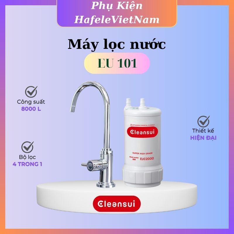 Máy lọc nước Mitsubishi Cleansui EU101 thiết kế lắp âm dưới bồn rửa hiện đại, nhỏ gọn và tinh tế