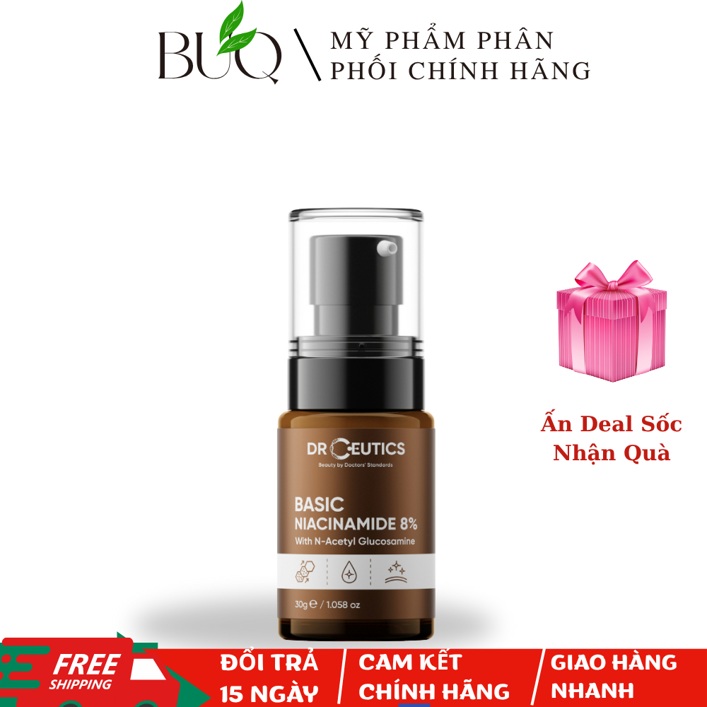Tinh Chất Niacinamide Basic 8% DrCeutics Cho Da Dầu Mụn (30g)