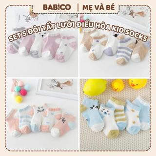 Sét 5 Đôi Tất Lưới Cổ Thấp Kid's Socks - Tất Lưới Dùng Bốn Mùa Cho Bé