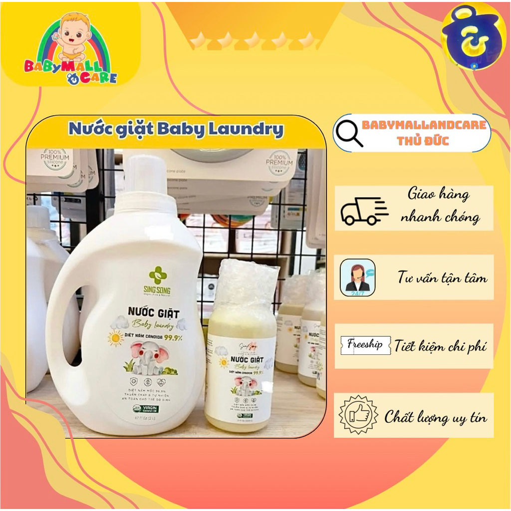 Nước giặt Baby Laundry Singsong diệt nấm Cadina cho bé