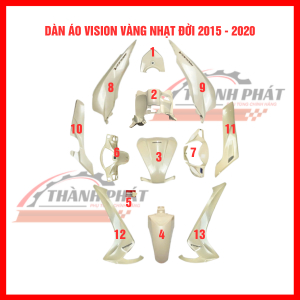 Dàn Áo Vision Vàng nhạt Đời 2015-2020 Zin Hãng