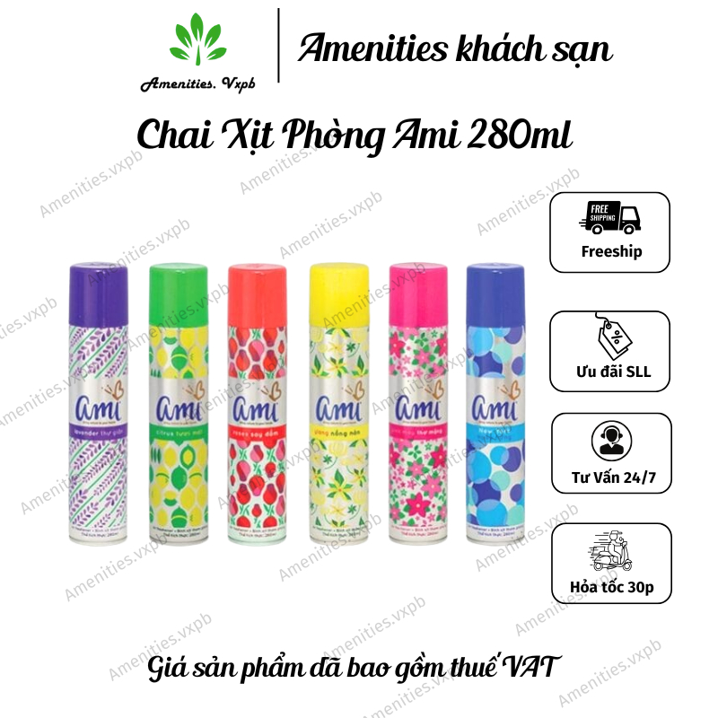 1 chai xịt phòng Ami 280ml các mùi
