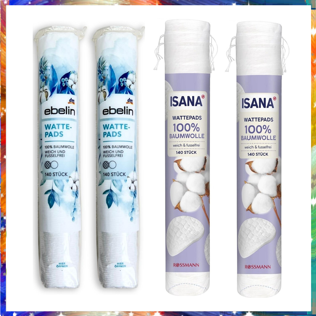 [Hàng Đức] Bông tẩy trang Isana/Ebelin 140 miếng Đức
