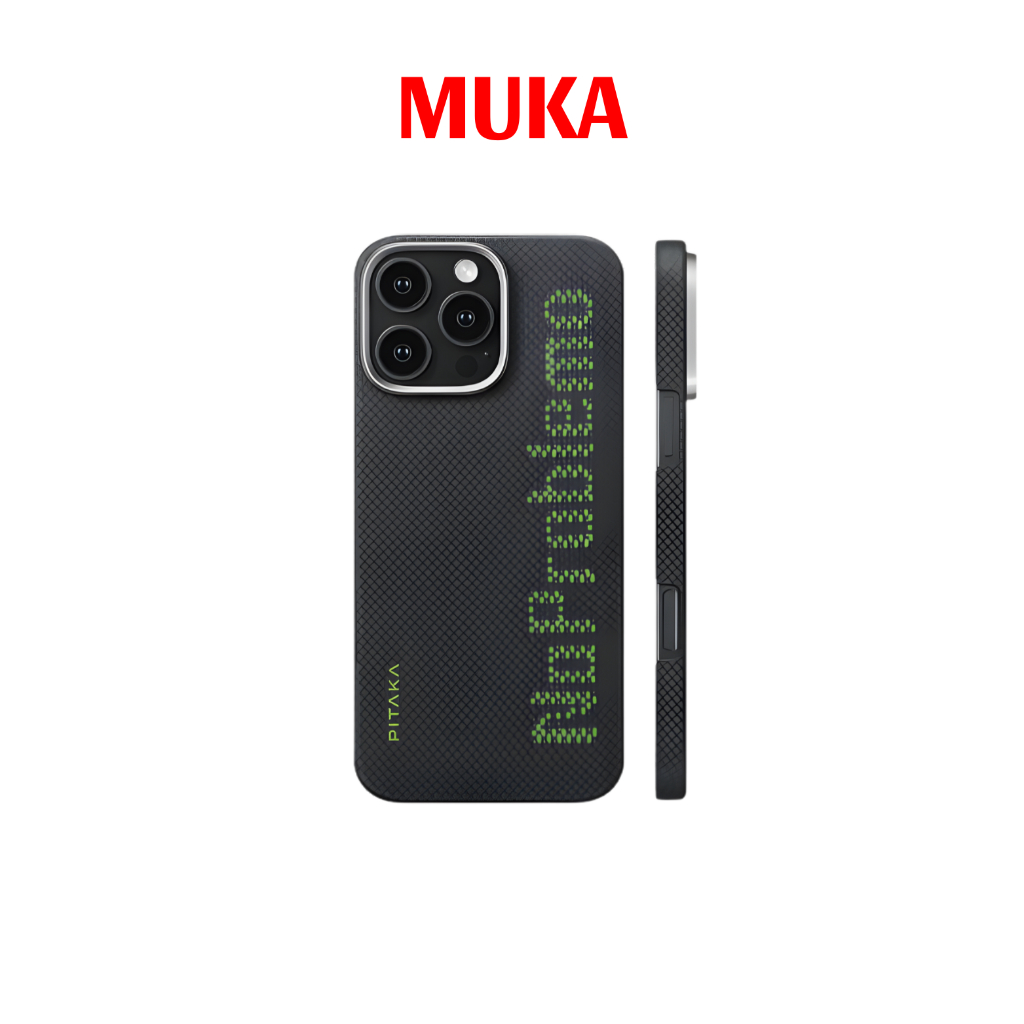 MUKA--PITAKA ốp lưng điện thoại phát sáng chữ dệt mỏng nhẹ cá tính cho iPhone 16 Pro Max