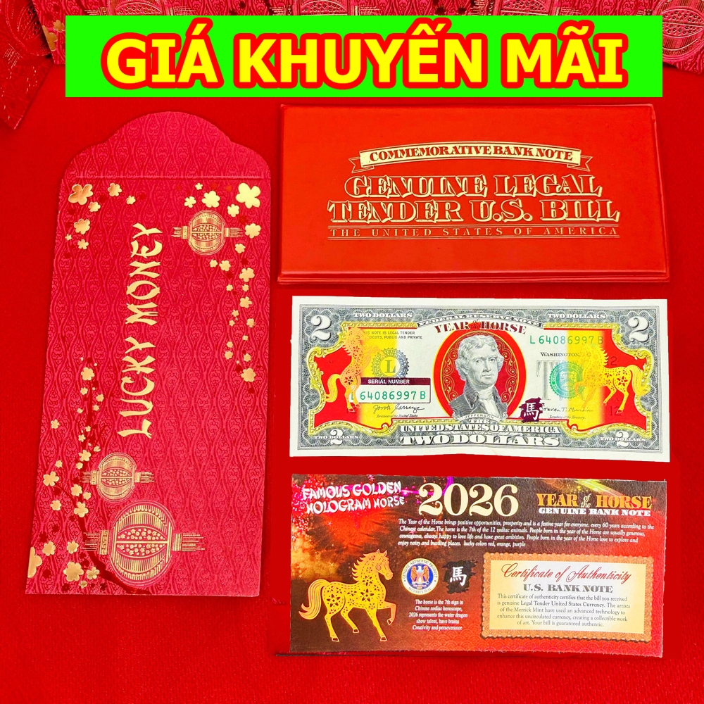 [RẺ SẬP SÀN] 2USD Hình Con Ngựa Vàng Lì Xì Tết 2026