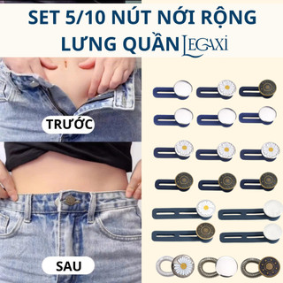 Set 10 Nút Mở Rộng Thắt Lưng, Nới rộng Eo Quần, Khóa Điều Chỉnh Chân Váy Cổ Áo, Tay Áo Sơ Mi Hoa Cúc